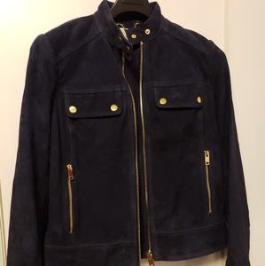 Authentic Navy blue suede leather jacket size S